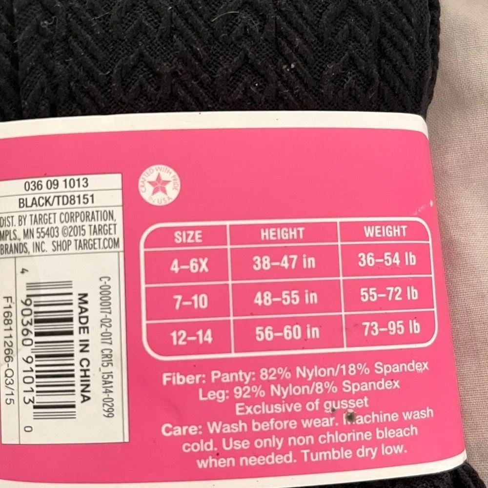 NWT 2 sets black tights girls 12/14 Circo  freestyle danskin dance heart
